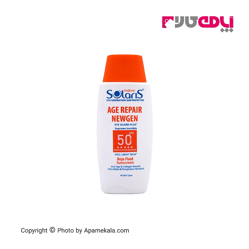 لوسیون ضد آفتاب آردن بی رنگ سولاریس مدل Age Repair Newgen حجم 100 میل