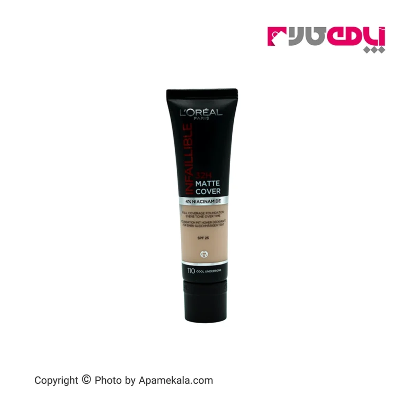 کرم پودر مات اینفیلیبل 32 ساعته لورال spf 25 رنگ cool undertone 110، حالتی مات به پوست میدهد و مناسب پوست های چرب می باشد.