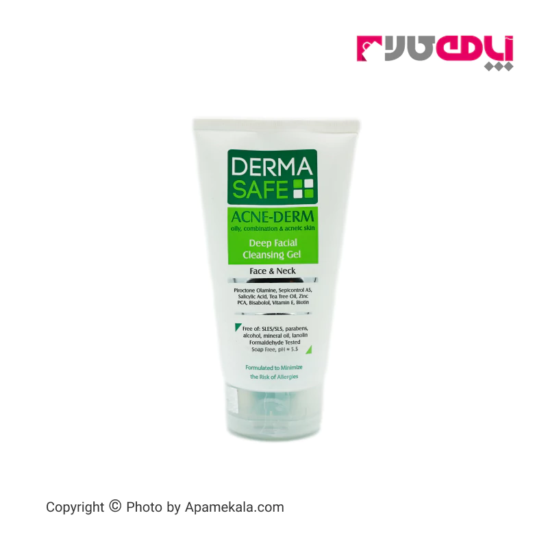 ژل شوینده صورت درماسیف سری Acne Derm مدل Deep Facial حجم 150 میل
